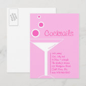 カクテルのパーティの招待状 インビテーションポストカード (正面/裏面)