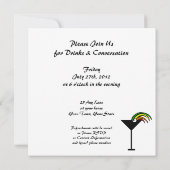 カクテルのパーティの招待状 招待状 (裏面)
