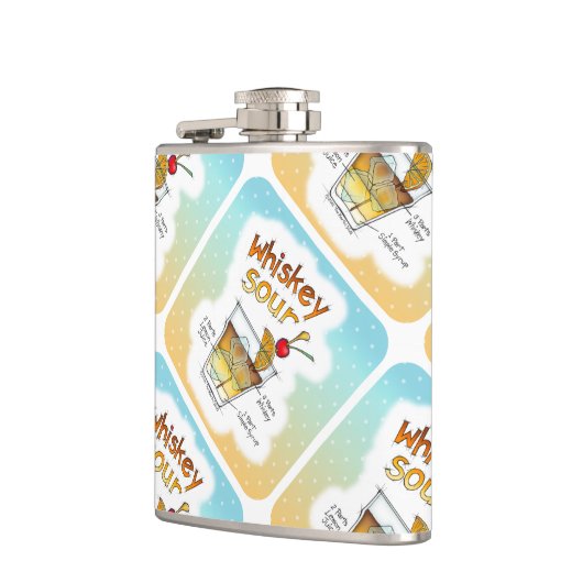 カクテルのフラスコ-ウイスキーサワーのレシピのカクテルの芸術 フラスク (左)