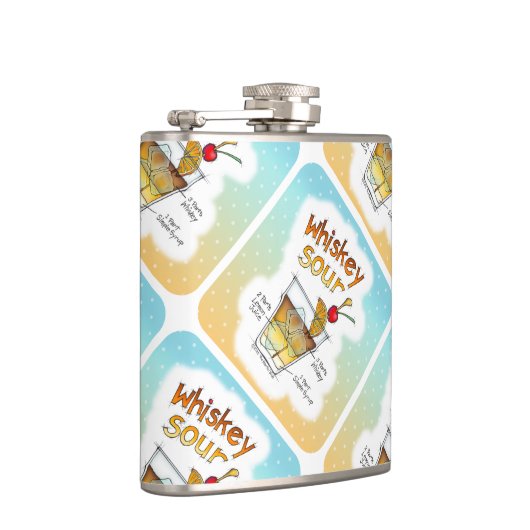 カクテルのフラスコ-ウイスキーサワーのレシピのカクテルの芸術 フラスク (右)