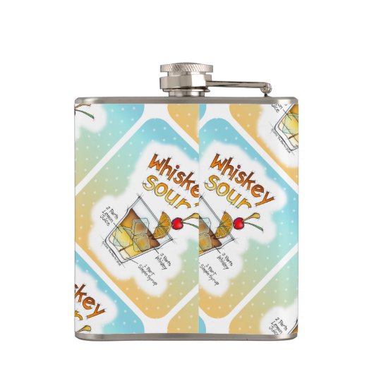カクテルのフラスコ-ウイスキーサワーのレシピのカクテルの芸術 フラスク (裏面)