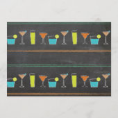 カクテルのブライダルシャワーの旅程のバチェロレッテ プログラム (裏面)