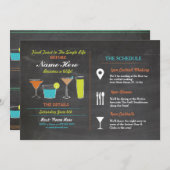 カクテルのブライダルシャワーの旅程のバチェロレッテ プログラム (正面/裏面)