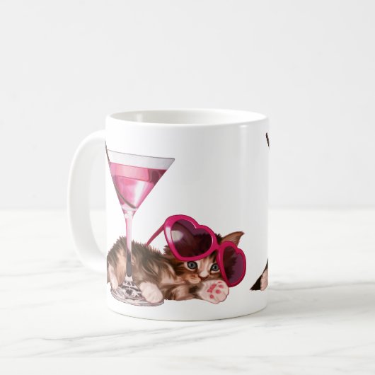 カクテルのメインのあらいぐま コーヒーマグカップ (正面左)