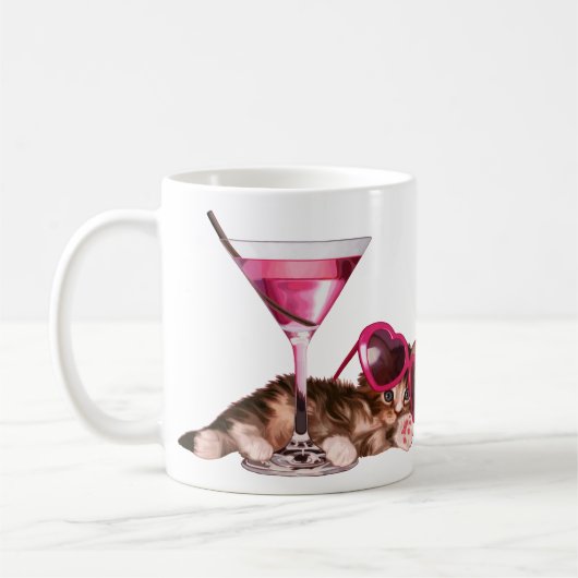 カクテルのメインのあらいぐま コーヒーマグカップ (左)