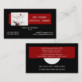 カクテルのレストランのmixologistの黒の赤 名刺 (正面/裏面)