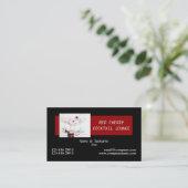 カクテルのレストランのmixologistの黒の赤 名刺 (スタンド正面)