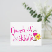 カクテルの女王！ ワイングラスとトロピカル ポストカード (スタンド正面)