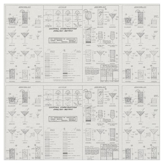 カクテルの建築の図表/米国農務省 ファブリック (クローズアップ)