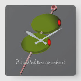 「カクテルの時間はどこかで！」 スクエア壁時計