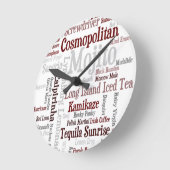 カクテルの柱時計 ラウンド壁時計 (傾斜)