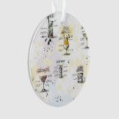 カクテルの飲み物のレシピのデザイン オーナメント (正面)