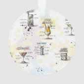 カクテルの飲み物のレシピのデザイン オーナメント (裏面)