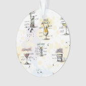 カクテルの飲み物のレシピのデザイン オーナメント (正面)