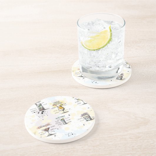 カクテルの飲み物のレシピのデザイン コースター (側面)