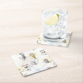 カクテルの飲み物のレシピのデザイン スクエアペーパーコースター (インサイチュ)