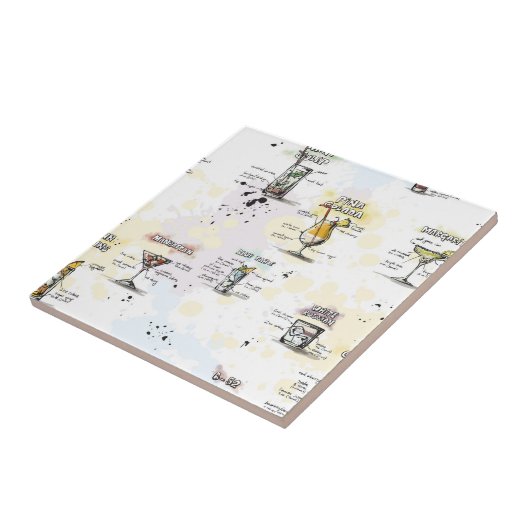 カクテルの飲み物のレシピのデザイン タイル (側面)