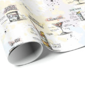 カクテルの飲み物のレシピのデザイン ラッピングペーパー (ロールコーナー)