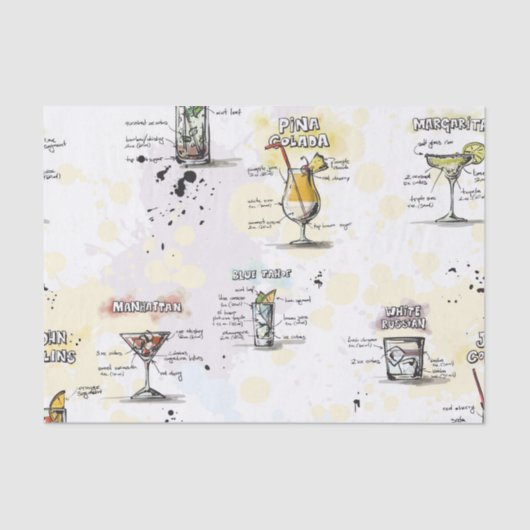 カクテルの飲み物のレシピのデザイン 薄葉紙 (正面)