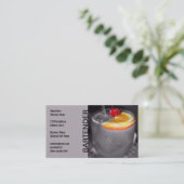 カクテルの飲み物の写真のパブのバー|のバーテンダーの灰色 名刺 (スタンド正面)