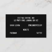 カクテルの飲み物 名刺 (裏面)