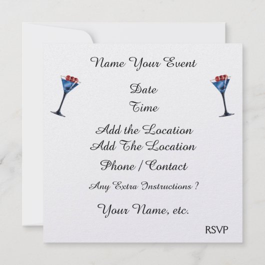 カクテルは誰か？ 招待状 (裏面)