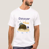 カクテルを持つカメ Tシャツ (正面)