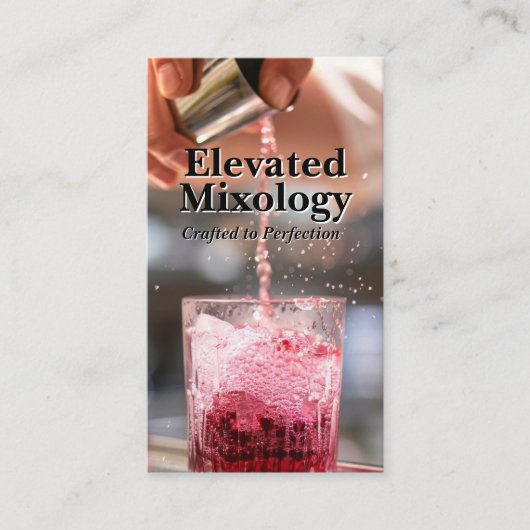 カクテルを注ぐバーテンダー | 混成学者 名刺 (正面)