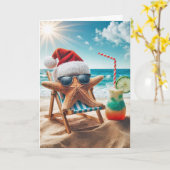 カクテルを添えたクリスマススターフィッシュ カード (黄色い花)