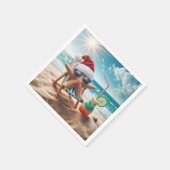 カクテルを添えたクリスマススターフィッシュ スタンダードカクテルナプキン (角)