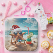 カクテルを添えたクリスマススターフィッシュ ペーパープレート (パーティー)