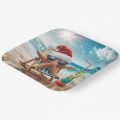 カクテルを添えたクリスマススターフィッシュ ペーパープレート (傾斜あり)