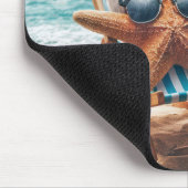 カクテルを添えたクリスマススターフィッシュ マウスパッド (コーナー)