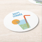 カクテルを添えた夏のコースター ラウンドペーパーコースター (アングル)