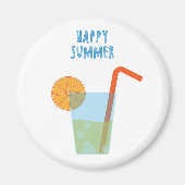 カクテルを添えた夏の幸せなマグネット マグネット (正面)