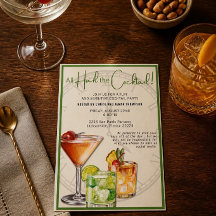 カクテルを讃えよう カラフルなパーティー招待状