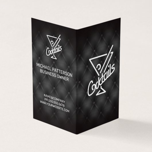カクテルアイコン |バーとレストランの内張り 名刺 (外部)