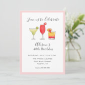 カクテルアダルトバースデーパーティーへの招待 案内状 (スタンド正面)