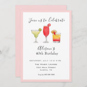 カクテルアダルトバースデーパーティーへの招待 案内状 (正面/裏面)