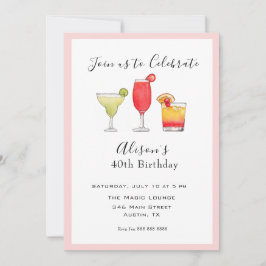 カクテルアダルトバースデーパーティーへの招待 案内状