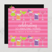 カクテルアニバーサリーパーティの招待状 招待状 (正面/裏面)