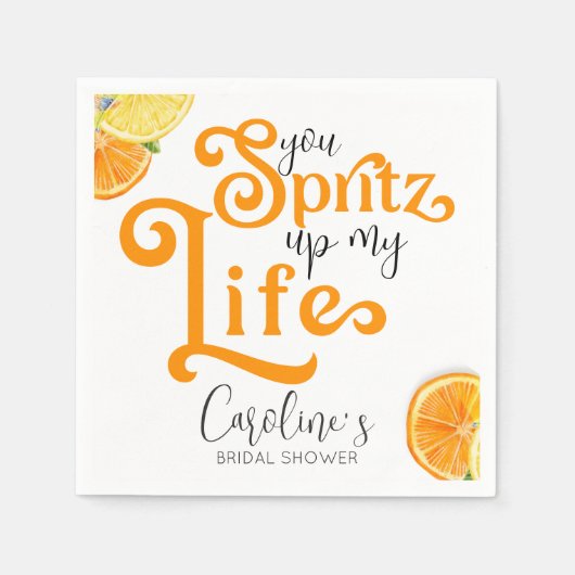 カクテルアペロスピリッツイタリアンスタイルブライダルシャワー スタンダードカクテルナプキン (正面)