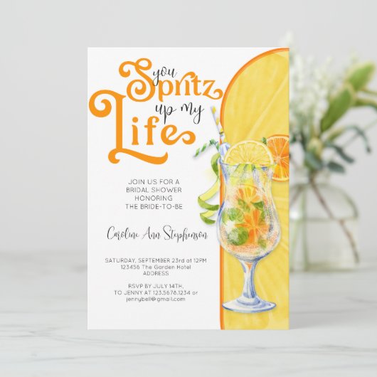 カクテルアペロスピリッツイタリアンスタイルブライダルシャワー 招待状 (スタンド正面)