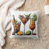 カクテルアルコールドリンクカラーアートイラスト クッション (ブランケット)