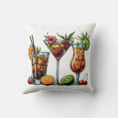 カクテルアルコールドリンクカラーアートイラスト クッション (裏面)
