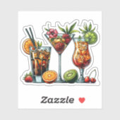 カクテルアルコールドリンクカラーアートイラスト シール (シート)