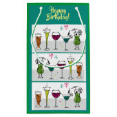 カクテルアルコールバースデーパーティーイベントおもしろいサイズ スモールペーパーバッグ (裏面)