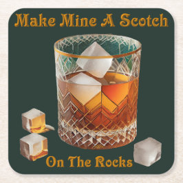カクテルアワーで岩の上に私のスコッチを作る スクエアペーパーコースター