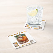 カクテルアワーで岩の上に私のスコッチを作る スクエアペーパーコースター (インサイチュ)
