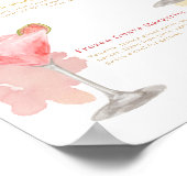 カクテルアワーの水の色のカクテル結婚ズメニュー ポスター (角)